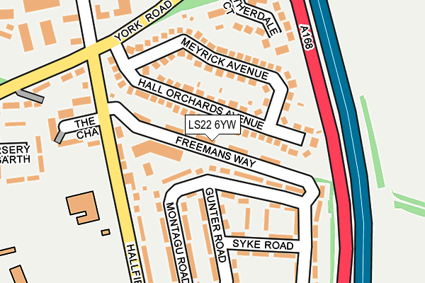 LS22 6YW map - OS OpenMap – Local (Ordnance Survey)