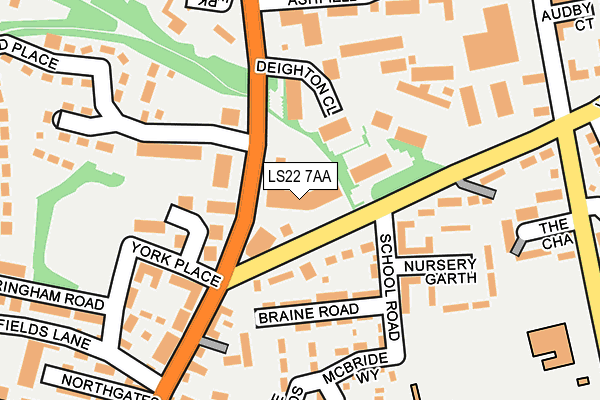 LS22 7AA map - OS OpenMap – Local (Ordnance Survey)