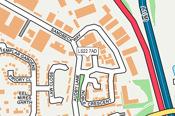 LS22 7AD map - OS OpenMap – Local (Ordnance Survey)