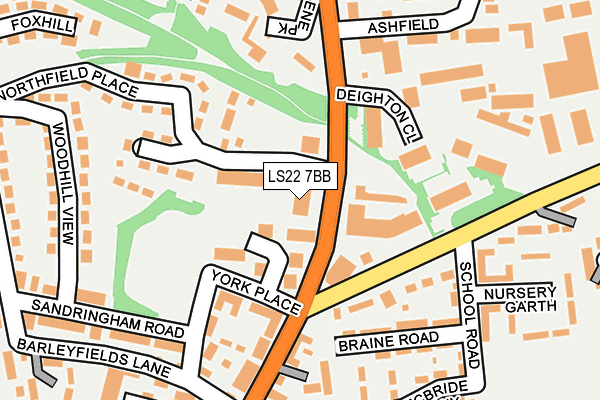 LS22 7BB map - OS OpenMap – Local (Ordnance Survey)