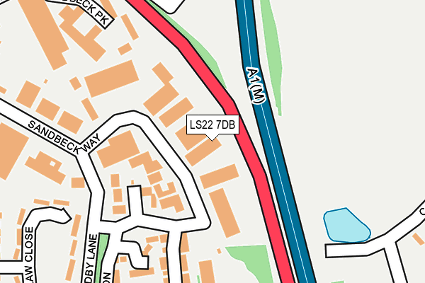 LS22 7DB map - OS OpenMap – Local (Ordnance Survey)
