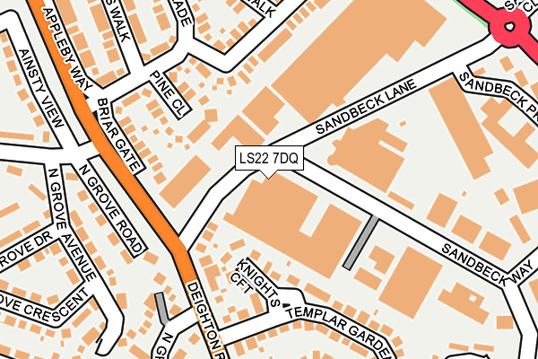 LS22 7DQ map - OS OpenMap – Local (Ordnance Survey)