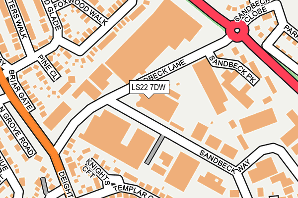 LS22 7DW map - OS OpenMap – Local (Ordnance Survey)