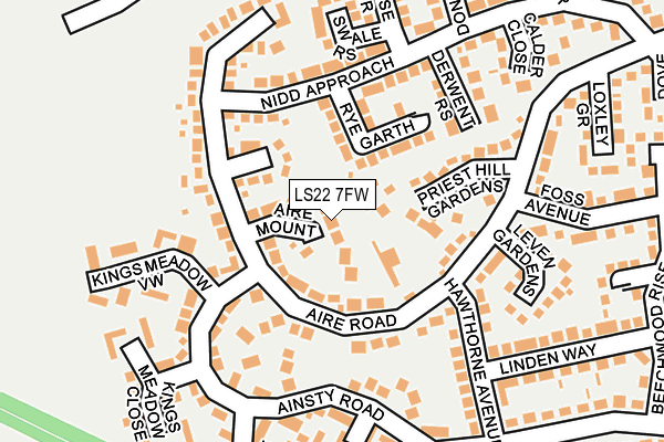 LS22 7FW map - OS OpenMap – Local (Ordnance Survey)