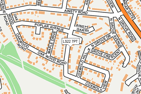 LS22 7PT map - OS OpenMap – Local (Ordnance Survey)