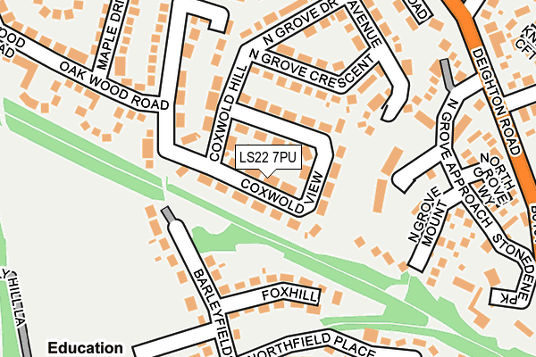 LS22 7PU map - OS OpenMap – Local (Ordnance Survey)