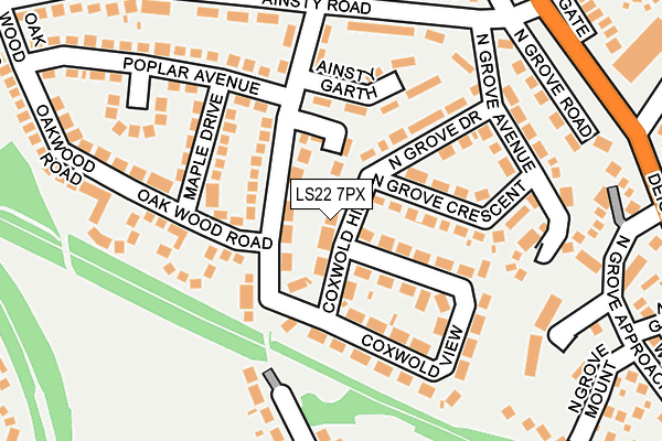 LS22 7PX map - OS OpenMap – Local (Ordnance Survey)
