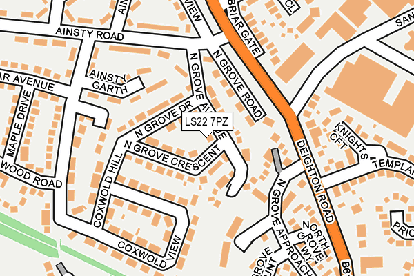 LS22 7PZ map - OS OpenMap – Local (Ordnance Survey)