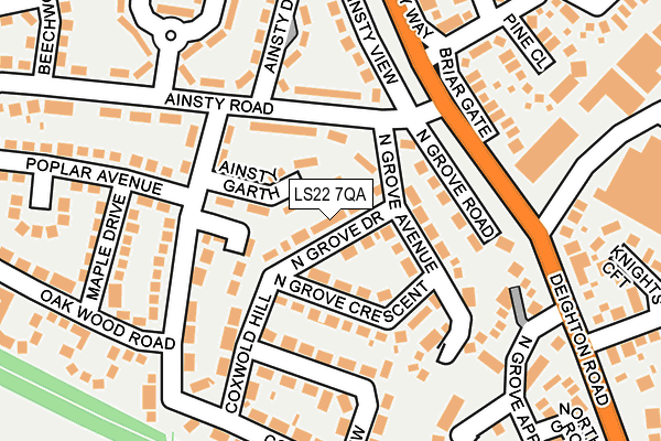 LS22 7QA map - OS OpenMap – Local (Ordnance Survey)