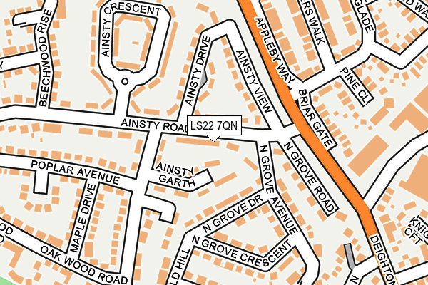 LS22 7QN map - OS OpenMap – Local (Ordnance Survey)