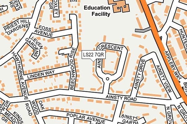 LS22 7QR map - OS OpenMap – Local (Ordnance Survey)