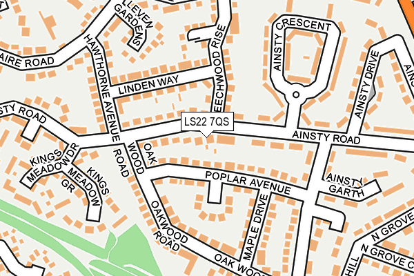 LS22 7QS map - OS OpenMap – Local (Ordnance Survey)
