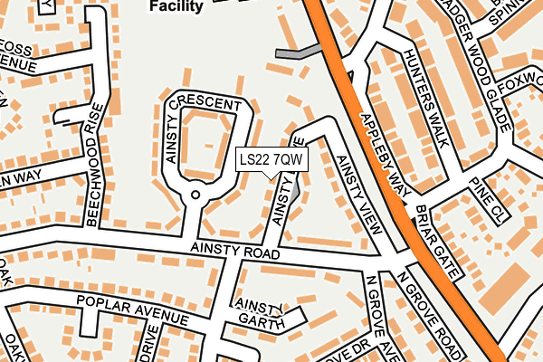 LS22 7QW map - OS OpenMap – Local (Ordnance Survey)