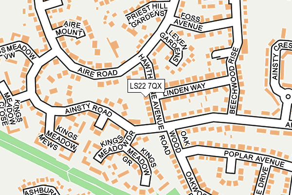 LS22 7QX map - OS OpenMap – Local (Ordnance Survey)