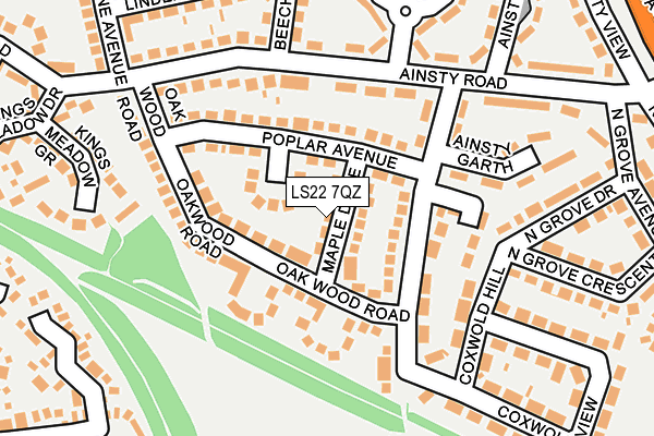 LS22 7QZ map - OS OpenMap – Local (Ordnance Survey)