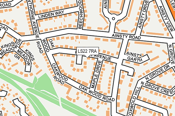 LS22 7RA map - OS OpenMap – Local (Ordnance Survey)