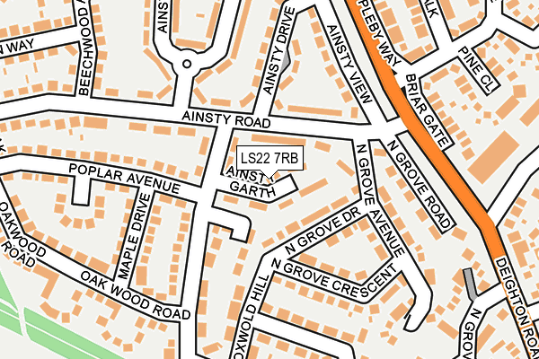 LS22 7RB map - OS OpenMap – Local (Ordnance Survey)