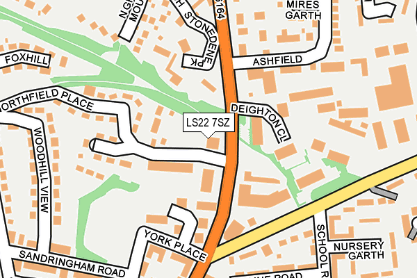 LS22 7SZ map - OS OpenMap – Local (Ordnance Survey)