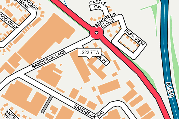 LS22 7TW map - OS OpenMap – Local (Ordnance Survey)