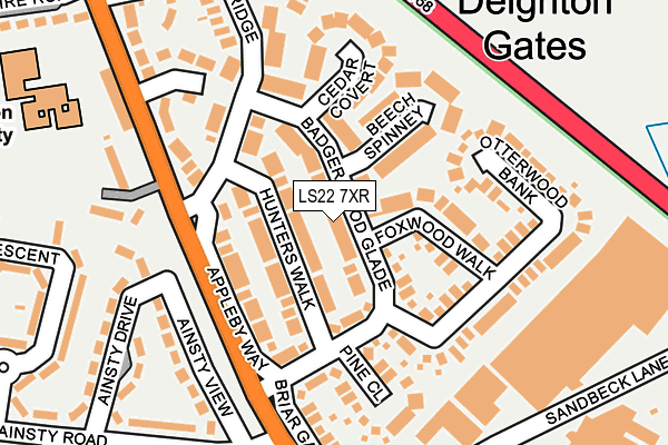 LS22 7XR map - OS OpenMap – Local (Ordnance Survey)
