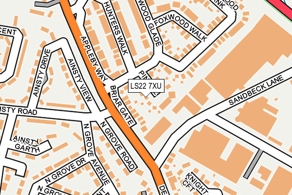 LS22 7XU map - OS OpenMap – Local (Ordnance Survey)