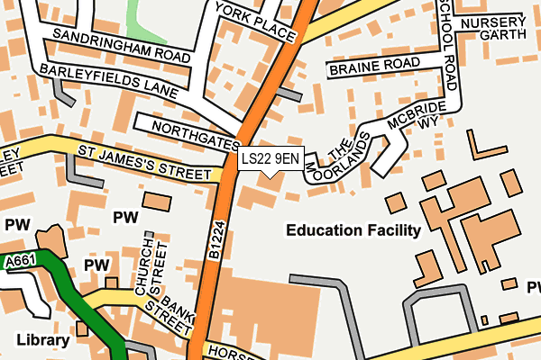 LS22 9EN map - OS OpenMap – Local (Ordnance Survey)