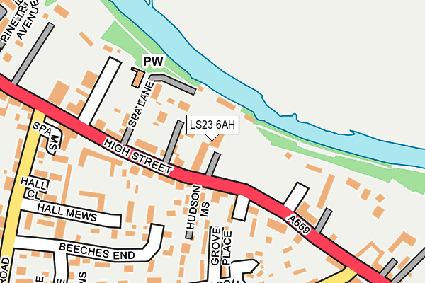 LS23 6AH map - OS OpenMap – Local (Ordnance Survey)