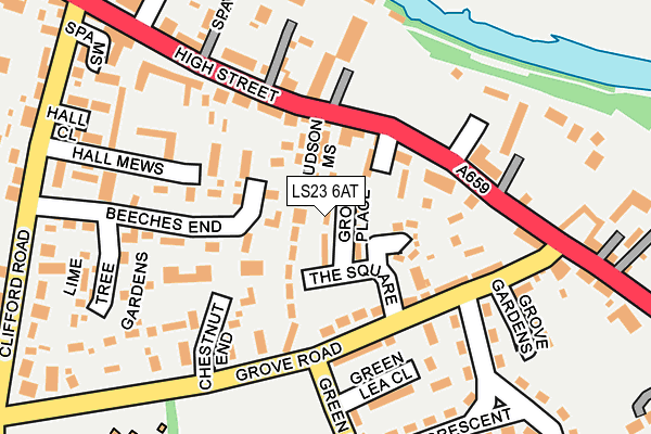 LS23 6AT map - OS OpenMap – Local (Ordnance Survey)