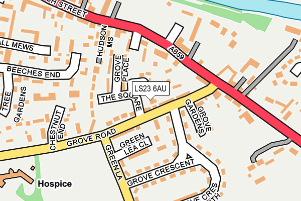 LS23 6AU map - OS OpenMap – Local (Ordnance Survey)