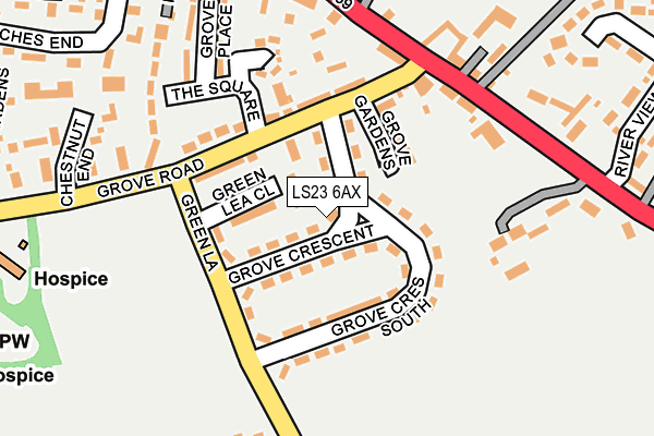 LS23 6AX map - OS OpenMap – Local (Ordnance Survey)