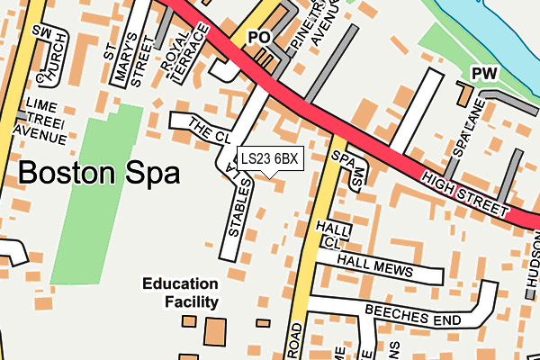 LS23 6BX map - OS OpenMap – Local (Ordnance Survey)