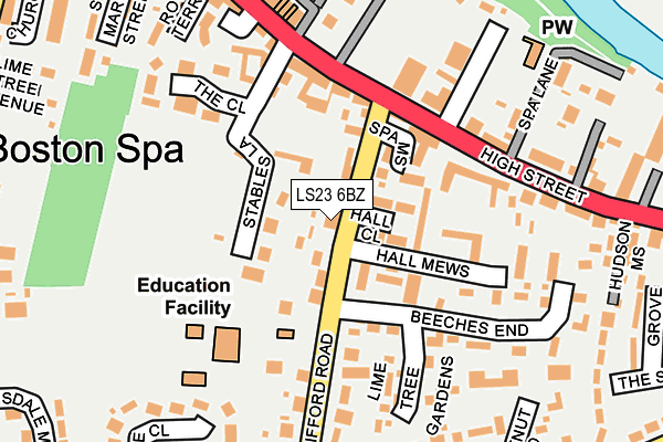 LS23 6BZ map - OS OpenMap – Local (Ordnance Survey)