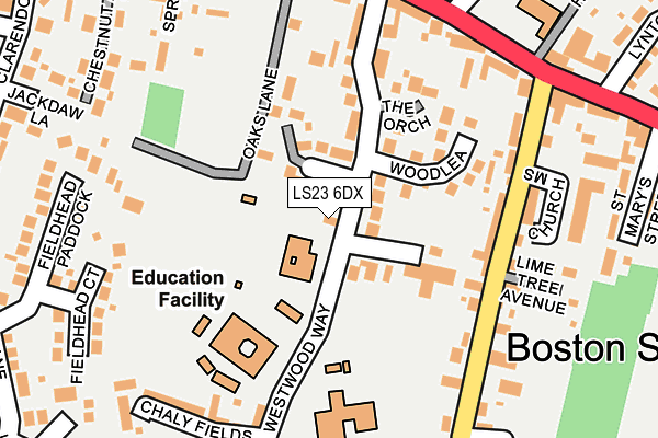 LS23 6DX map - OS OpenMap – Local (Ordnance Survey)