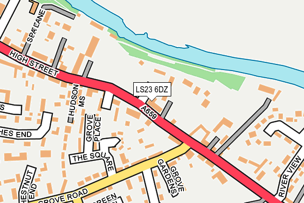 LS23 6DZ map - OS OpenMap – Local (Ordnance Survey)