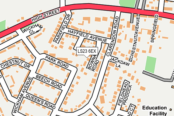 LS23 6EX map - OS OpenMap – Local (Ordnance Survey)