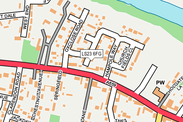LS23 6FG map - OS OpenMap – Local (Ordnance Survey)