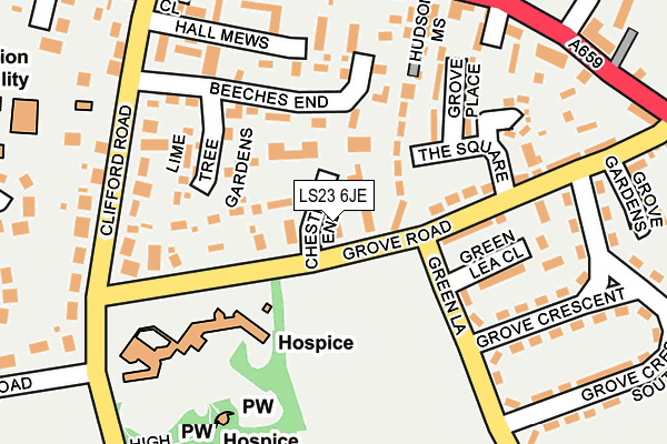 LS23 6JE map - OS OpenMap – Local (Ordnance Survey)