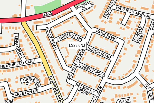 LS23 6NJ map - OS OpenMap – Local (Ordnance Survey)