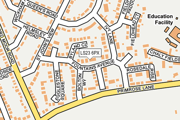 LS23 6PX map - OS OpenMap – Local (Ordnance Survey)