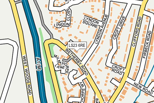 LS23 6RE map - OS OpenMap – Local (Ordnance Survey)