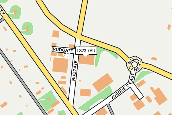 LS23 7AU map - OS OpenMap – Local (Ordnance Survey)