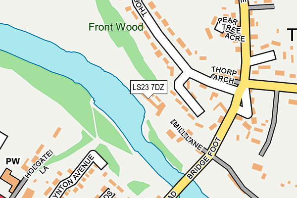 LS23 7DZ map - OS OpenMap – Local (Ordnance Survey)