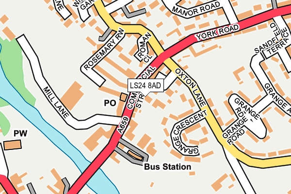 LS24 8AD map - OS OpenMap – Local (Ordnance Survey)