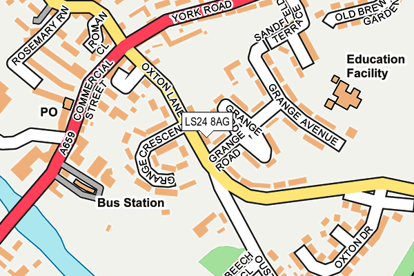 LS24 8AG map - OS OpenMap – Local (Ordnance Survey)