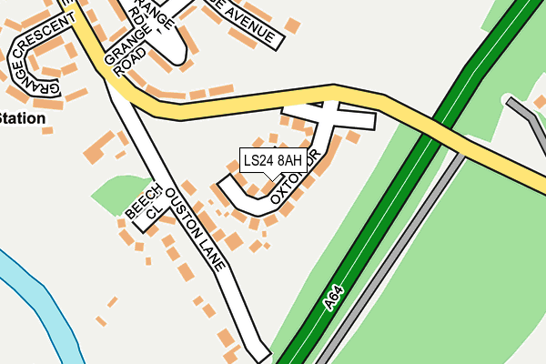 LS24 8AH map - OS OpenMap – Local (Ordnance Survey)
