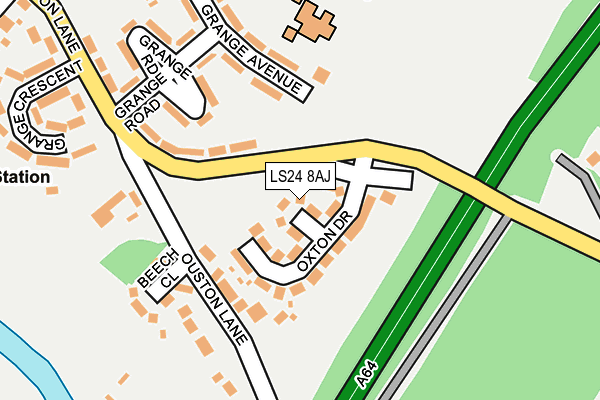 LS24 8AJ map - OS OpenMap – Local (Ordnance Survey)