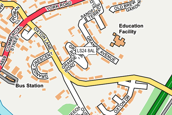 LS24 8AL map - OS OpenMap – Local (Ordnance Survey)
