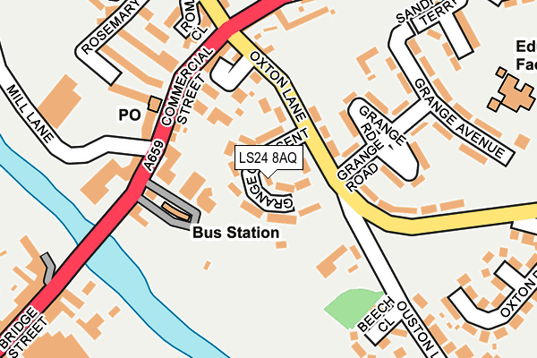 LS24 8AQ map - OS OpenMap – Local (Ordnance Survey)