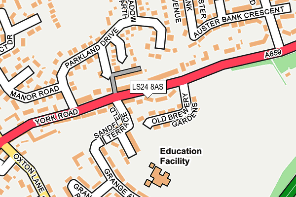 LS24 8AS map - OS OpenMap – Local (Ordnance Survey)