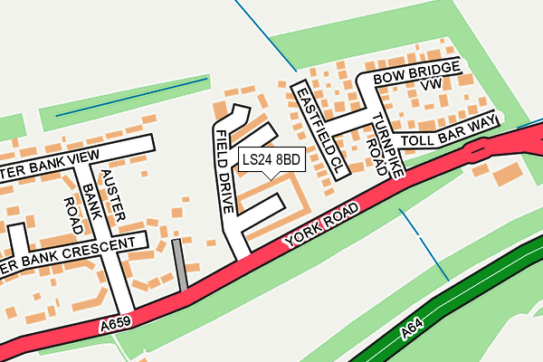 LS24 8BD map - OS OpenMap – Local (Ordnance Survey)